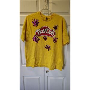 Play-Doh Graphic Tee | Retro Classic Red Logo Purple Splatter | Unisex Size 2XL